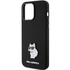 Karl Lagerfeld Silicone Choupette Metal Pin case for iPhone 15 Pro Max - black