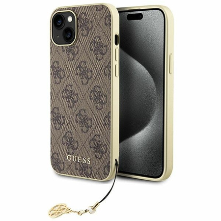 Guess GUHCP15MGF4GBR iPhone 15 Plus 6,7&quot; braun/braunes Hardcase 4G Charms Collection