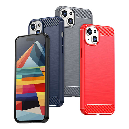 Flexible Carbon-Musterhülle für iPhone 15 Plus Carbon Case – Schwarz