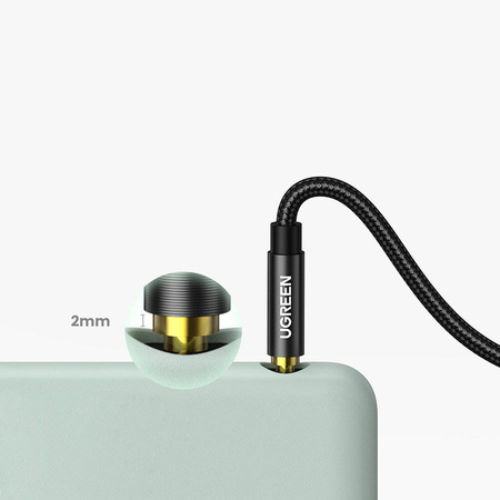 Ugreen kątowy kabel AUX 2 x mini jack 3,5 mm 1m niebieski (AV112)