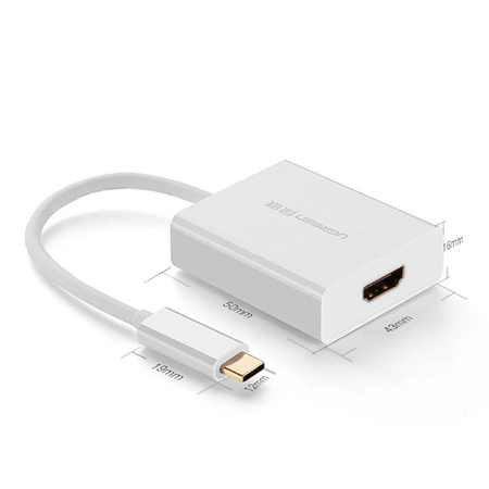 Ugreen przejściówka adapter USB Typ C (męski) - HDMI (żeński) biały (40273)