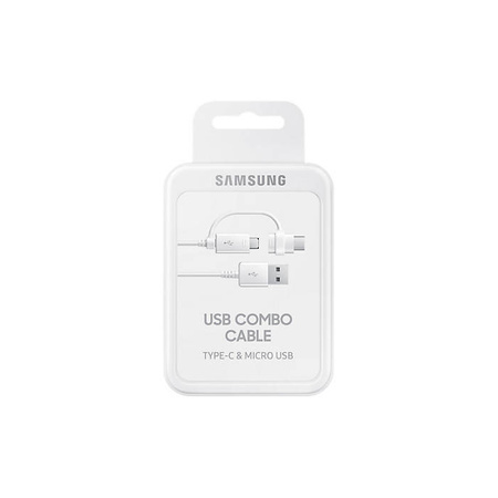 Samsung kabel 2w1 USB - microUSB - USB-C 1,5 m biały