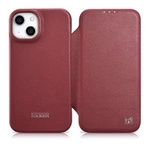 iCarer CE Premium Leather Folio Case iPhone 14 Plus Magnetic Flip Leather Folio Case MagSafe Red (WMI14220715-RD)