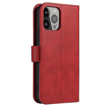 Etui portfel z klapką podstawką do iPhone 15 Plus Magnet Case - czerwone