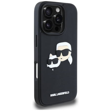 Schutzhülle IPHONE 16 PRO Karl Lagerfeld HC 3D Rubber Double Heads schwarz