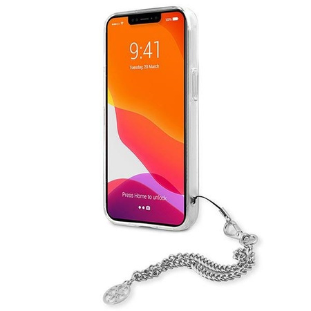 Guess GUHCP13SKSPESI iPhone 13 mini 5,4" srebrny/silver hardcase Peony Chain Collection