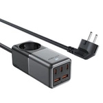 Acefast Z2 GaN 75W PD-Tischladegerät 3x USB-C 2x USB-A - Schwarz und Grau