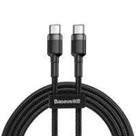 Baseus Cafule Cable wytrzymały nylonowy kabel przewód USB-C PD / USB-C PD PD2.0 60W 20V 3A QC3.0 1M czarny-szary (CATKLF-GG1)