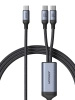 2 in 1 cable Joyroom speedy series SA21-1T2 USB-C - USB-C / USB-C 1.5m black