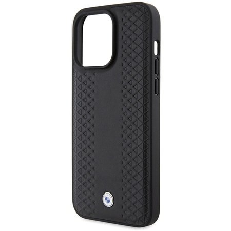 BMW Leather Diamond Pattern case for iPhone 15 Pro Max - black