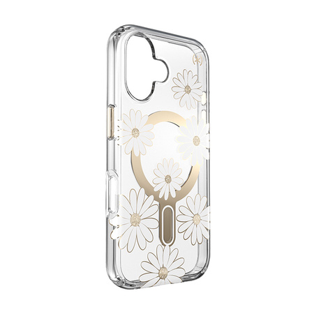 Speck Presidio Lux ClickLock & MagSafe - Etui iPhone 16 (Sunshine Daisies / Clear / Gold)