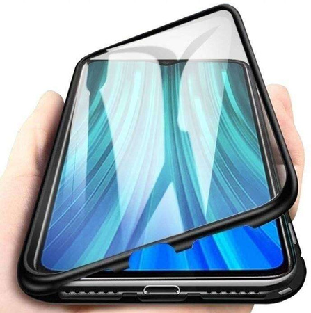 Schutzhülle SAMSUNG GALAXY S23 Double Magnetic 360° Aluminium und Gehärtetes Glas schwarz