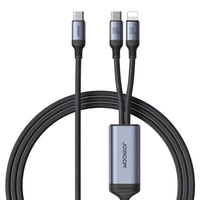 2-in-1-Kabel Joyroom Speedy-Serie SA21-1T2 USB-C - USB-C / Lightning 100 W 1,5 m schwarz