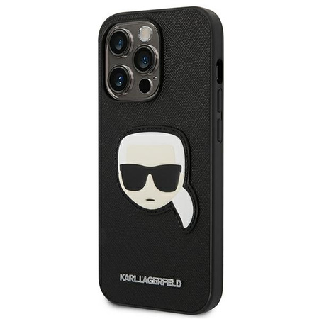 Karl Lagerfeld Saffiano Karl Head Patch Case – Etui iPhone 14 Pro Max (czarrny)