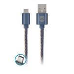 Forever kabel Jeans USB - USB-C 1,0 m 2A niebieski