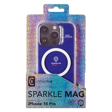 Cellularline Sparkle Mag - Etui iPhone 15 Pro MagSafe (przezroczysty)