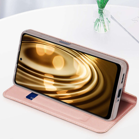 Dux Ducis Skin Pro Case For Xiaomi Redmi Note 12 5G / Poco X5 5G Flip Cover Card Wallet Stand Gold