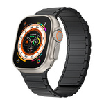 Pasek do Apple Watch 42/44/45/49 silikonowy magnetyczny dwustronny wzór 2 czarny