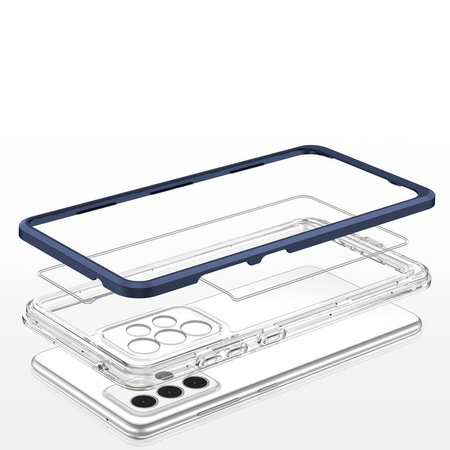 Klare 3in1 Hülle für Samsung Galaxy A73 Frame Cover Gel Blau