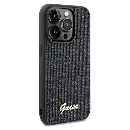 Guess nakładka do iPhone 13 Pro 6,1&quot; GUHCP13LPMSDGSK HC PU DISCO SCRIPT METAL czarna