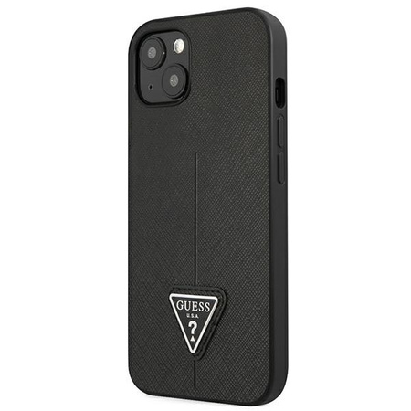 Guess GUHCP13SPSATLK iPhone 13 mini 5,4 &quot;black / black hardcase SaffianoTriangle Logo