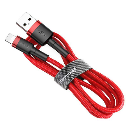 Baseus Cafule Cable - Kabel połączeniowy USB do Lightning, 2.4 A, 1 m (czerwony)