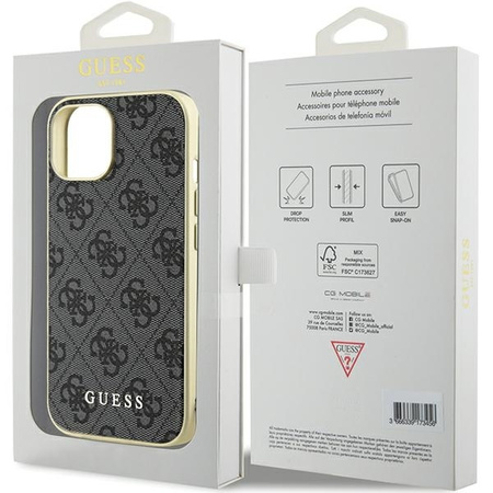 Guess 4G Charms Collection case for iPhone 15 - gray