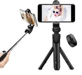 Statyw Tripod z Pilotem Bluetooth / Bezprzewodowy Selfie Stick / Kijek do Zdjęć SSTR-12 czarny