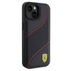 Original Case IPHONE 13 / 14 / 15 Ferrari Hardcase Perforated Waves Metal Logo (FEHCP15SPWAK) black