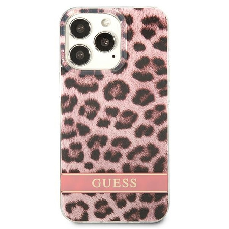 Schutzhülle IPHONE 13 PRO Guess Hardcase Leopard (GUHCP13LHSLEOP) rosa