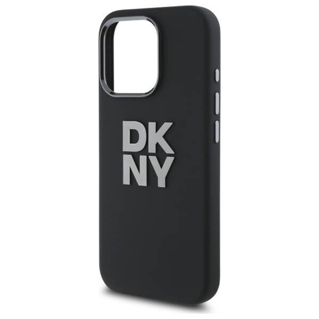 Oryginalne Etui IPHONE 16 PRO MAX DKNY Hardcase Liquid Silicone Metal Logo (DKHCP16XSMCBSK) czarne