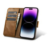 iCarer Oil Wax Wallet Case 2in1 iPhone 14 Pro Flip Leather Cover Anti-RFID Brown (WMI14220722-TN)