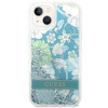 Case IPHONE 14 Guess Hardcase Flower Liquid Glitter green