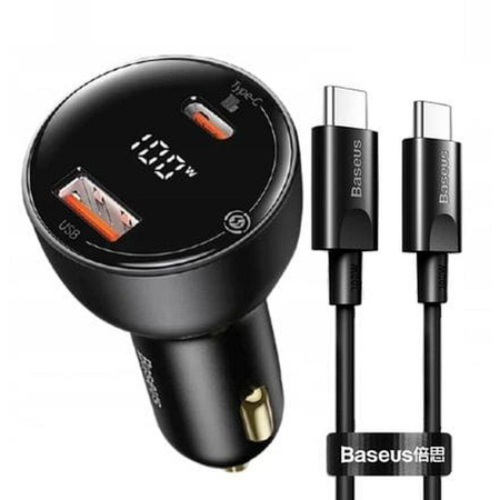 ŁAD SAM BASEUS SUPERME 1xUSB, 1xUSB-C 100W + KABEL USB-C 1M CZARNY/BLACK