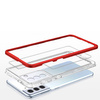 Clear 3in1 Case for Samsung Galaxy S21 + 5G (S21 Plus 5G) Frame Gel Cover Red