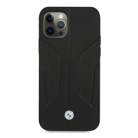 Etui BMW BMHCP12LRSCSK iPhone 12 Pro Max 6,7" czarny/black hardcase Leather Perforate Sides