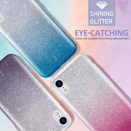 Case IPHONE 13 Glitter silver & blue