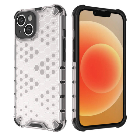 Honeycomb case for iPhone 14 armored hybrid cover transparent