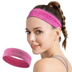 Elastisches Stirnband aus Stoff zum Laufen Fitness Pink