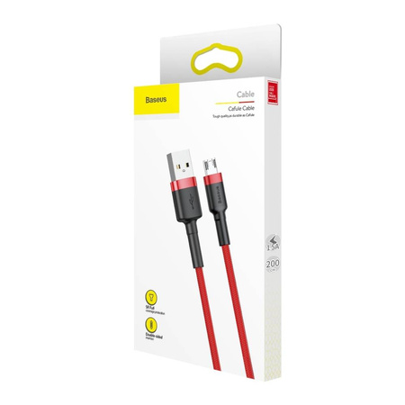 Baseus Cafule Cable - Dwustronny kabel połączeniowy micro USB na USB QC 3.0, 1.5 A, 2 m (czerwony)