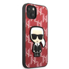 Original Handyhülle IPHONE 13 MINI Karl Lagerfeld Hardcase Monogram Ikonik Patch rot