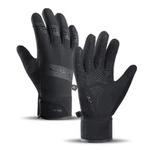 Insulated sports phone gloves (size L) - black