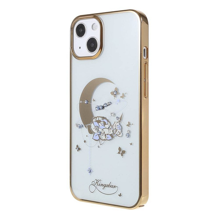 Etui IPHONE 13 PRO z Kryształkami Swarovskiego Kingxbar Moon Series Flower złote