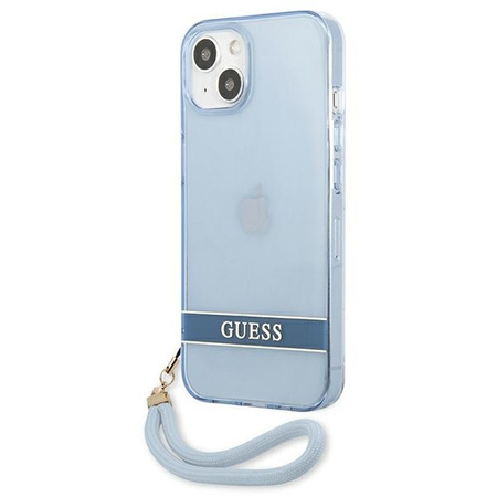 Etui IPHONE 13 Guess Hardcase Translucent Stap (GUHCP13MHTSGSB) niebieskie