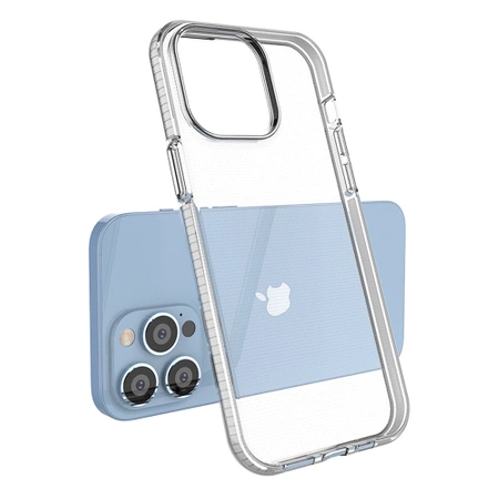 Spring Case for iPhone 14 Pro Max silicone cover with frame light blue