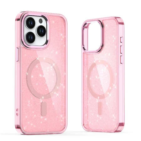 Glitter Case MagSafe for iPhone 16 Pro Max - pink with glitter