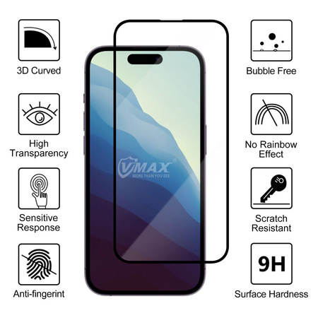 Vmax szkło hartowane 9D Glass do iPhone 15 Pro Max 6,7"