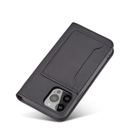 Magnet Card Case Hülle für iPhone 14 Flip Cover Wallet Stand schwarz