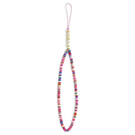 Guess zawieszka GUSTGMPP Phone Strap wielokolorowy różowy/multicolor pink Heishi Beads