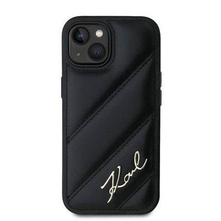 Karl Lagerfeld KLHCP13MPQDSMGK iPhone 13 6.1" czarny/black hardcase Diagonal Quilted Script